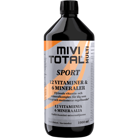 Mivitotal Sport - Nestemäinen monivitamiini- ja kivennäisainevalmiste 1000 ml. - Päiväys 04/2025 - integratoridirecthub.com