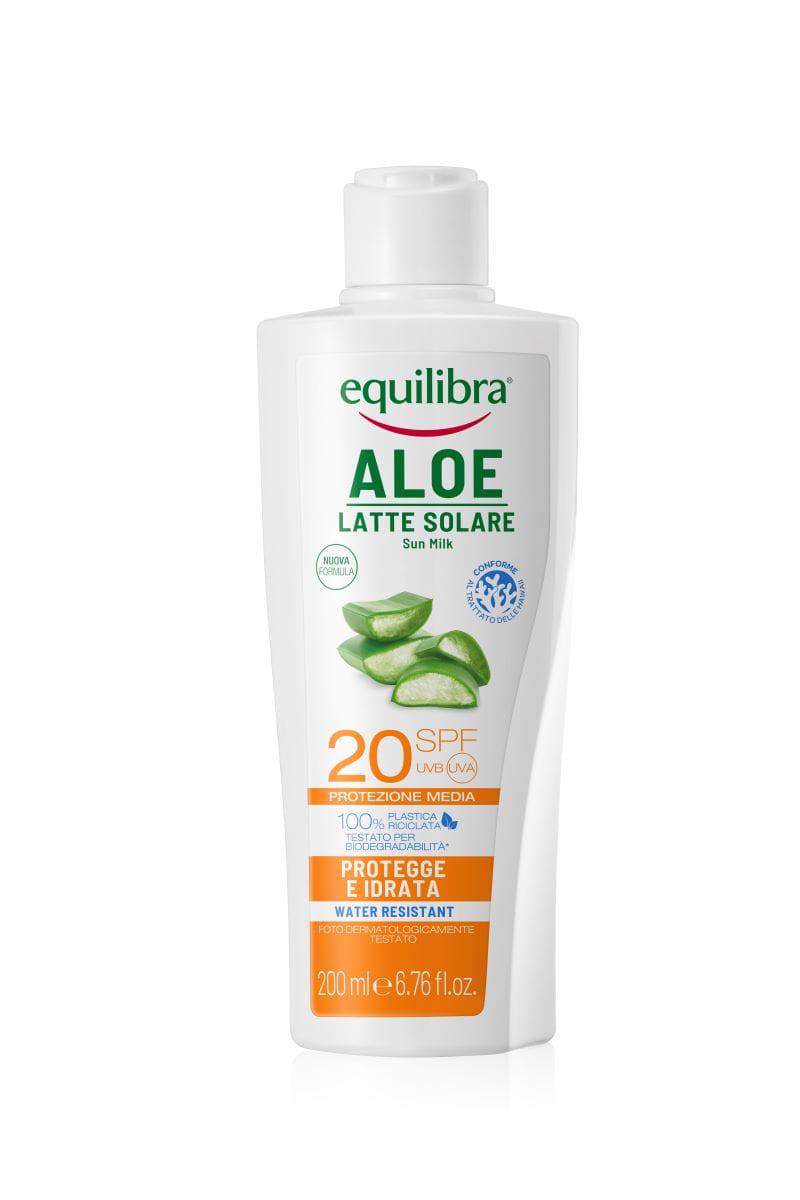 Equilibra Aloe Latte Solare Sun Milk SPF20 - aurinkovoide 200 ml - integratoridirecthub.com