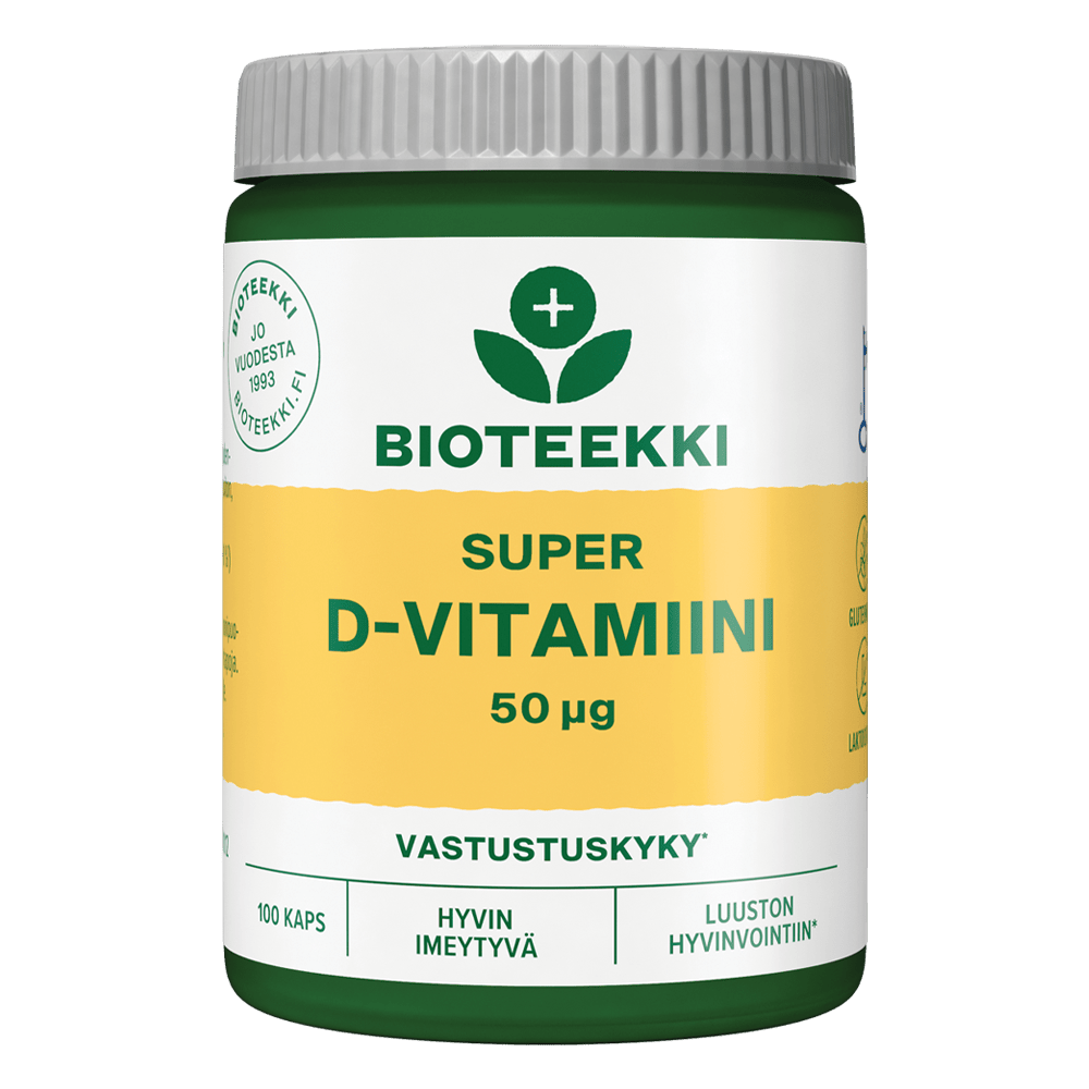 Bioteekki Super D-vitamiini 50 µg 100 kaps. - integratoridirecthub.com