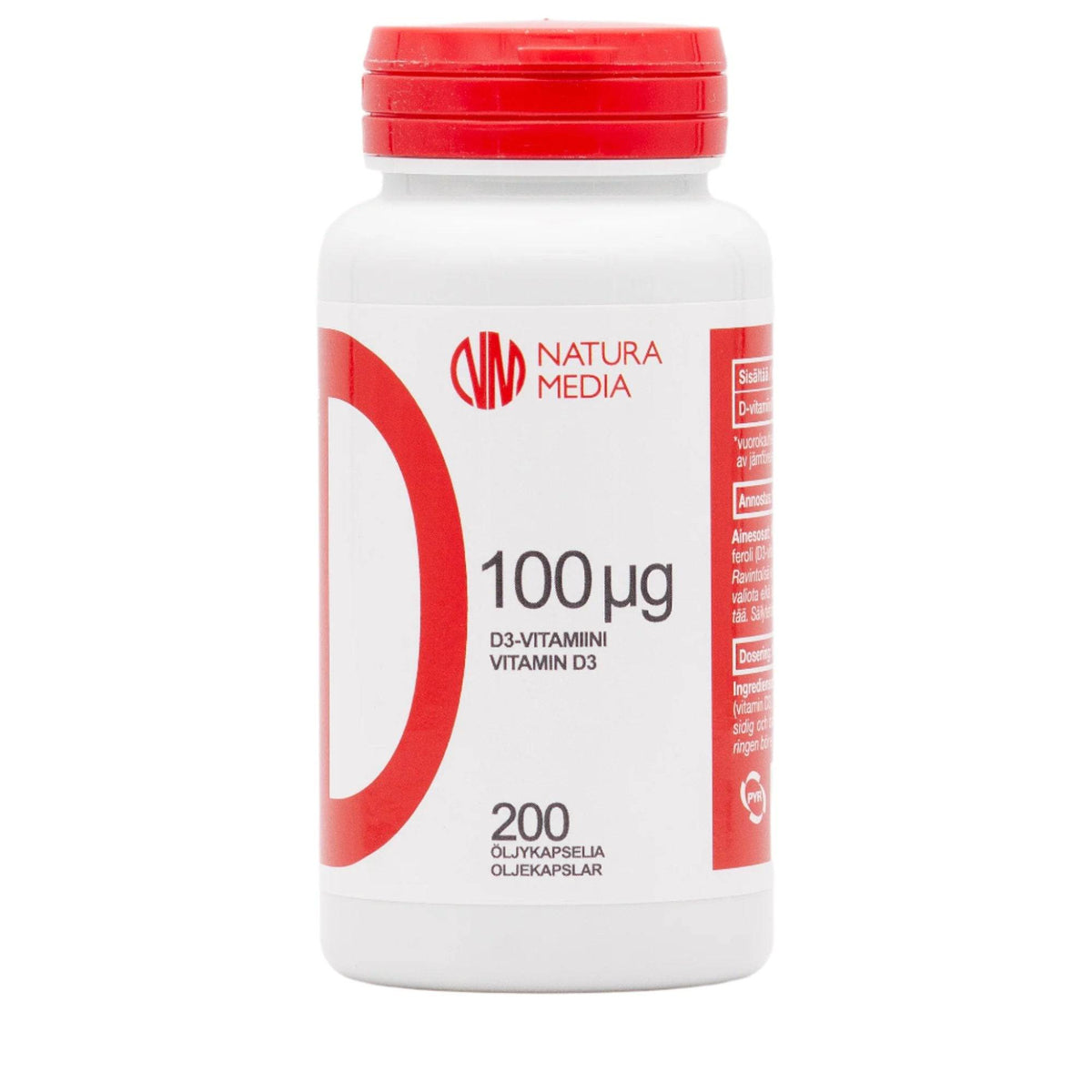 Natura Media D3-vitamiini 100 µg 200 kaps. - integratoridirecthub.com