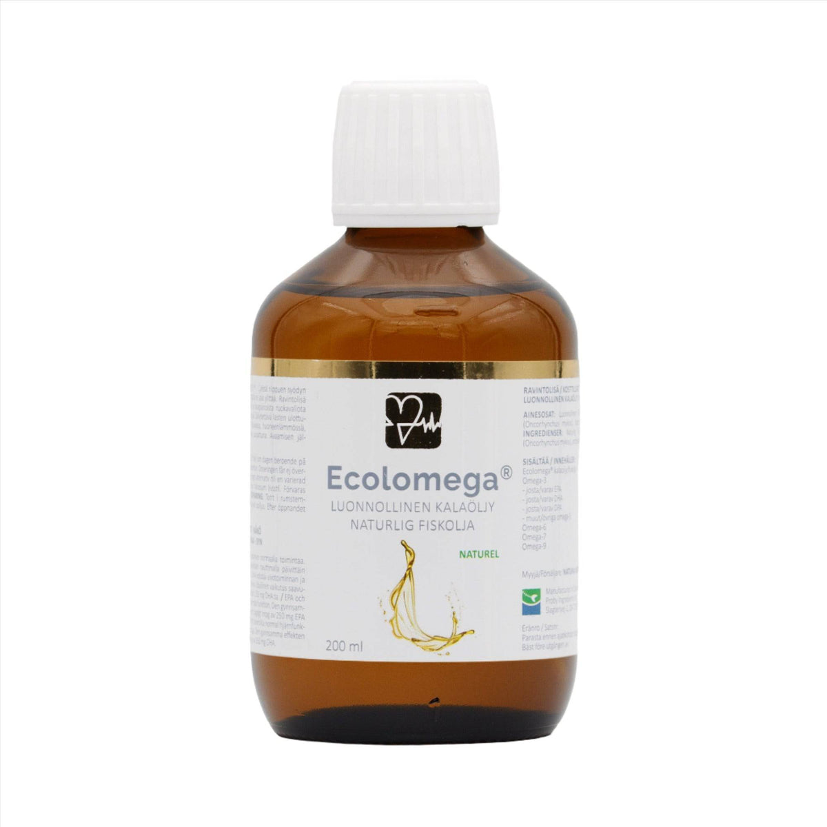Ecolomega Nestemäinen Kalaöljy maustamaton 200 ml - integratoridirecthub.com
