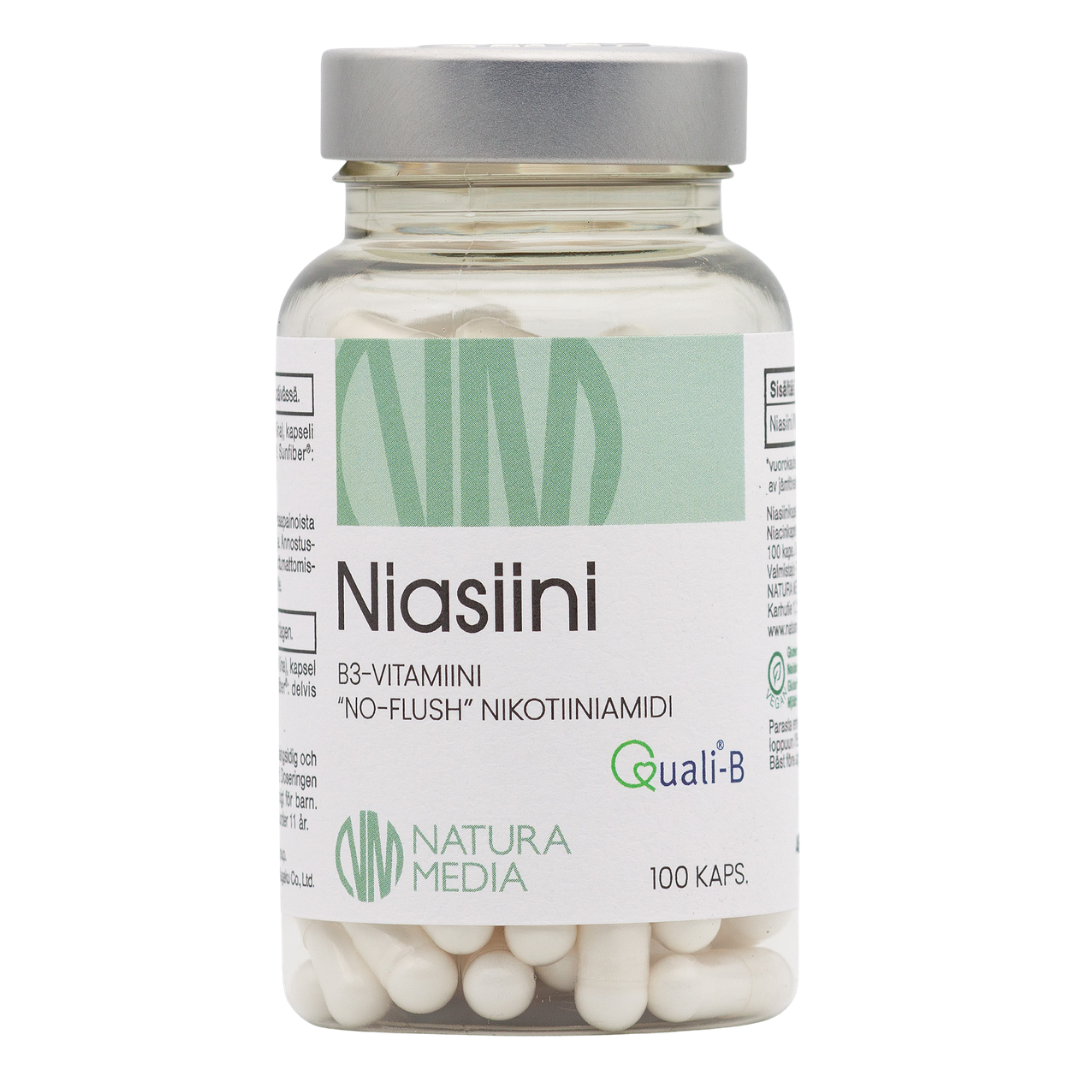 Natura Media no flush nikotiiniamidi, 250 mg, 100 kapselia, integratoridirecthub.com