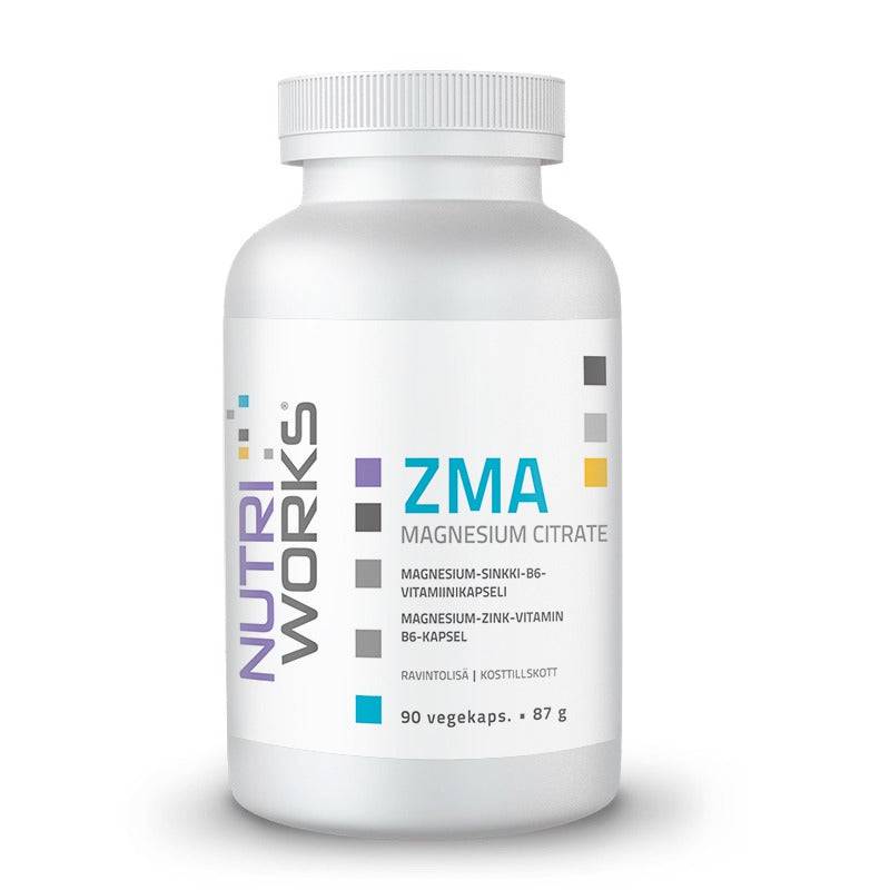 Nutri Works ZMA - Magnesium, Sinkki ja B6-vitamiini 90 kaps. - integratoridirecthub.com