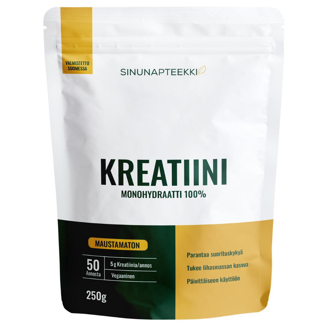 Sinunapteekin Kreatiini monohydraatti, maustamaton 250 g pussi, integratoridirecthub.com