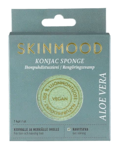 SkinMood Konjac Sponge Aloe Vera - Kasvosieni kuivalle ja herkälle iholle 1 kpl - integratoridirecthub.com
