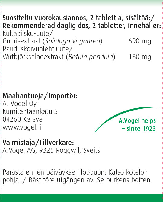 A.Vogel Fluid Balance - Nesteenpoiston edistämiseen 60 tabl. - päiväys 31/07/2026 - poistuu