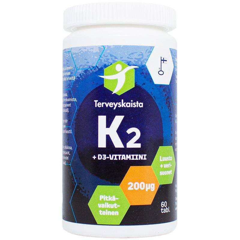 Terveyskaista K2 200 µg + D3 50 µg 60 tabl. - integratoridirecthub.com