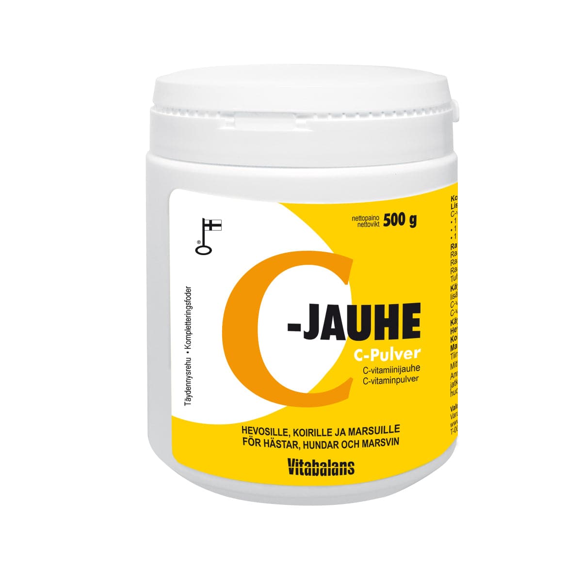 C-Jauhe - C-vitamiinijauhe Hevosille, Koirille ja Marsuille 500 g - integratoridirecthub.com