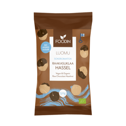 Foodin Sokeroimaton Raakasuklaahasselpähkinä 50 g - integratoridirecthub.com