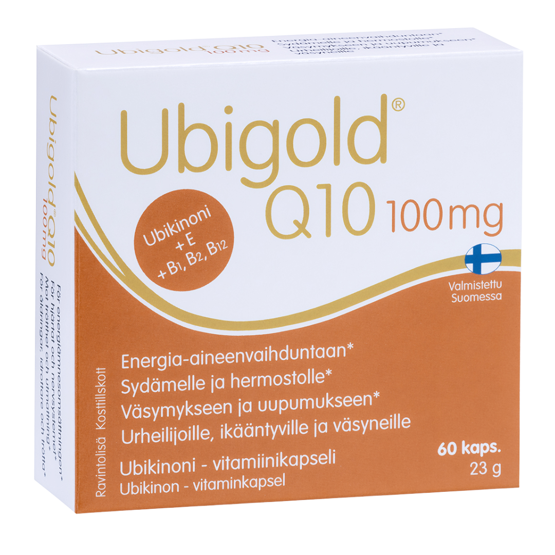 Ubigold Q10 100 mg - Ubikinoni-vitamiinikapseli 60 kaps. - integratoridirecthub.com