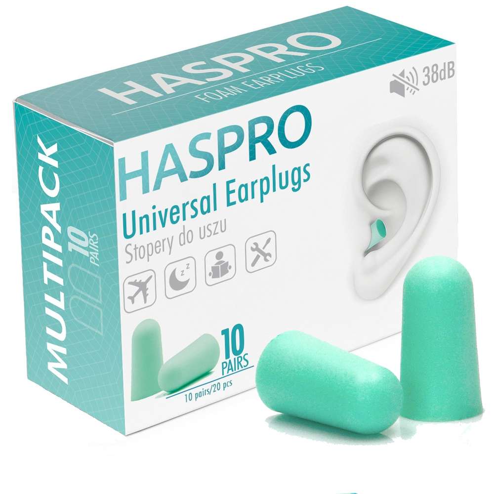 Haspro Universal Earplugs - Korvatulpat 10 paria - integratoridirecthub.com