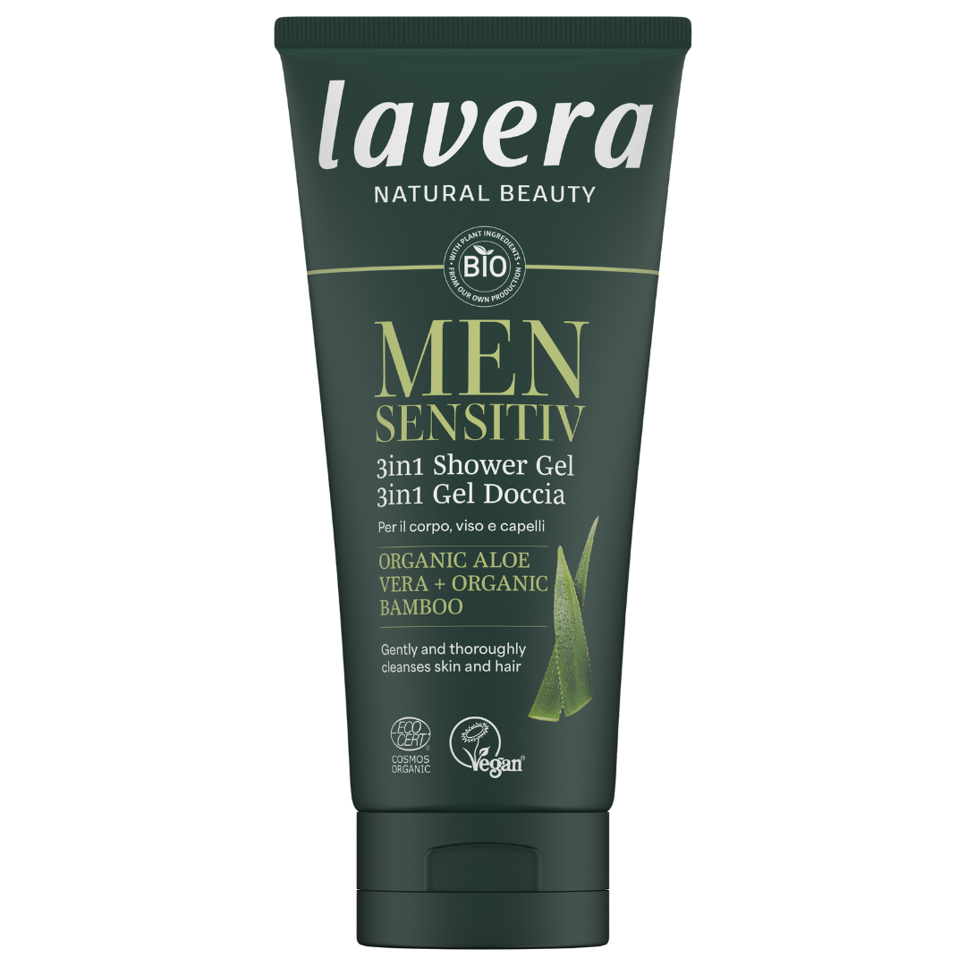 Lavera Men Sensitiv 3in1 Shower Gel, suihkugeeli vartalolle ja hiuksille, miesten kosmetiikka, miehet, ihonhoito, luonnonkosmetiikka, integratoridirecthub.com