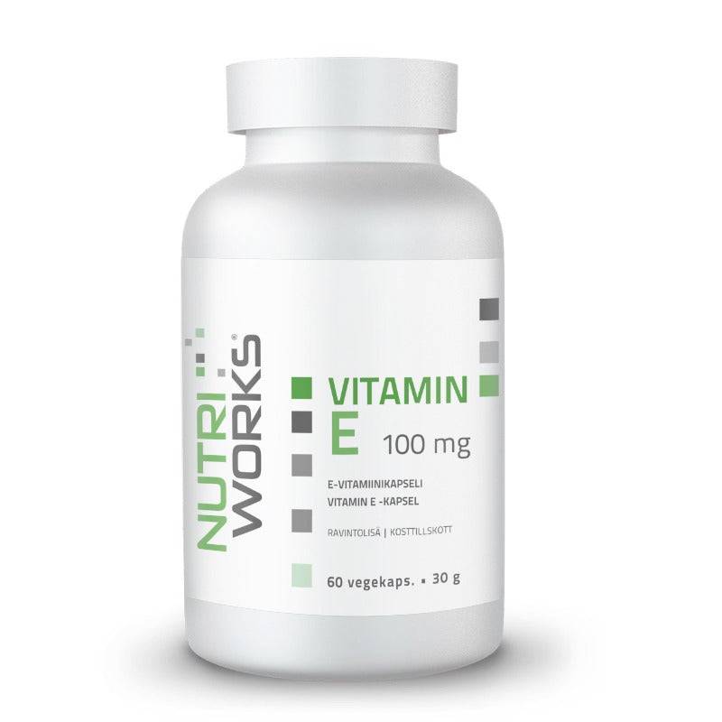 Nutri Works Vitamin E 100 mg - E-vitamiini 60 kaps. - integratoridirecthub.com