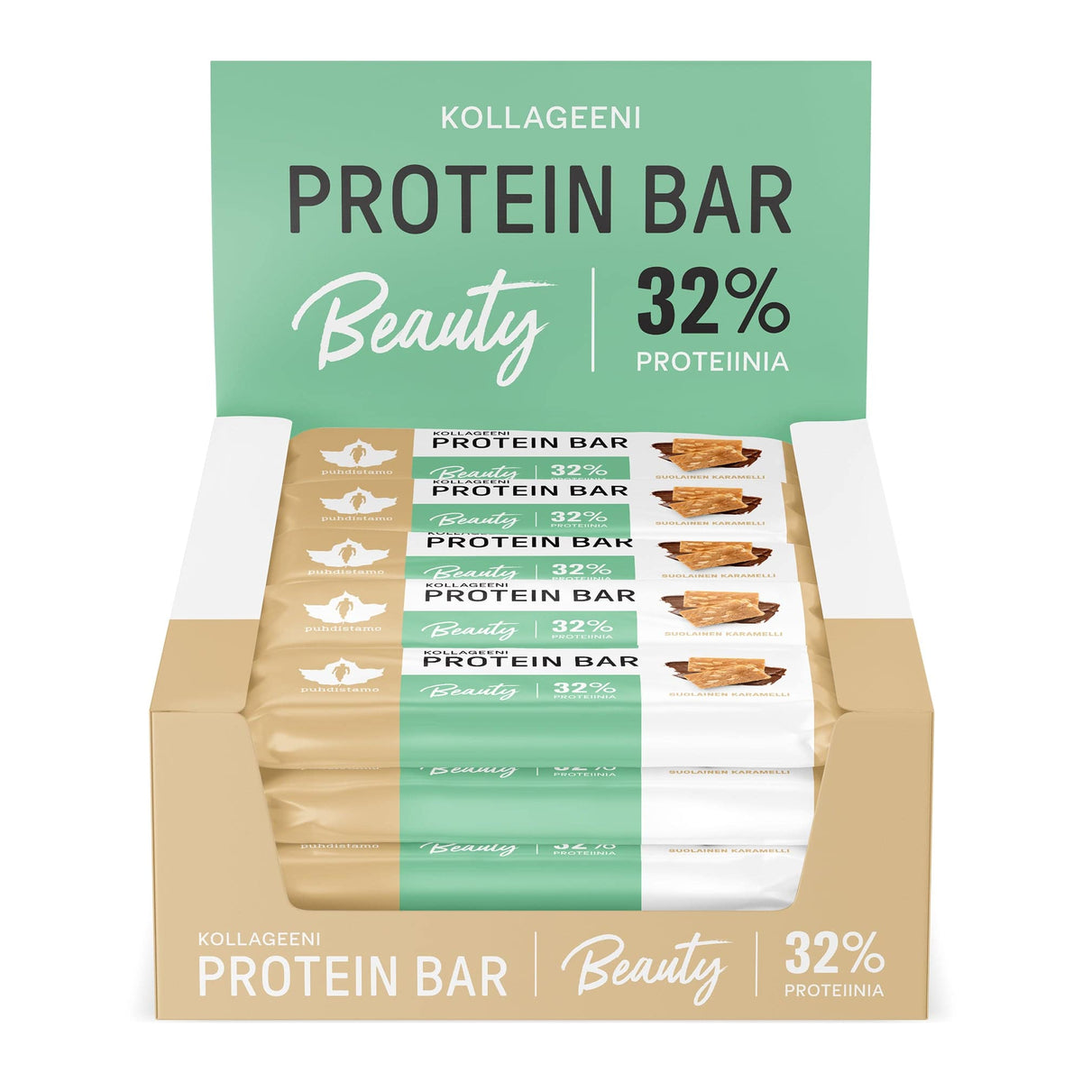 Puhdistamo Kollageeni Protein Bar - Suolainen karamelli 24 x 30 g TUKKUPAKKAUS - Päiväys 02/2025 - integratoridirecthub.com