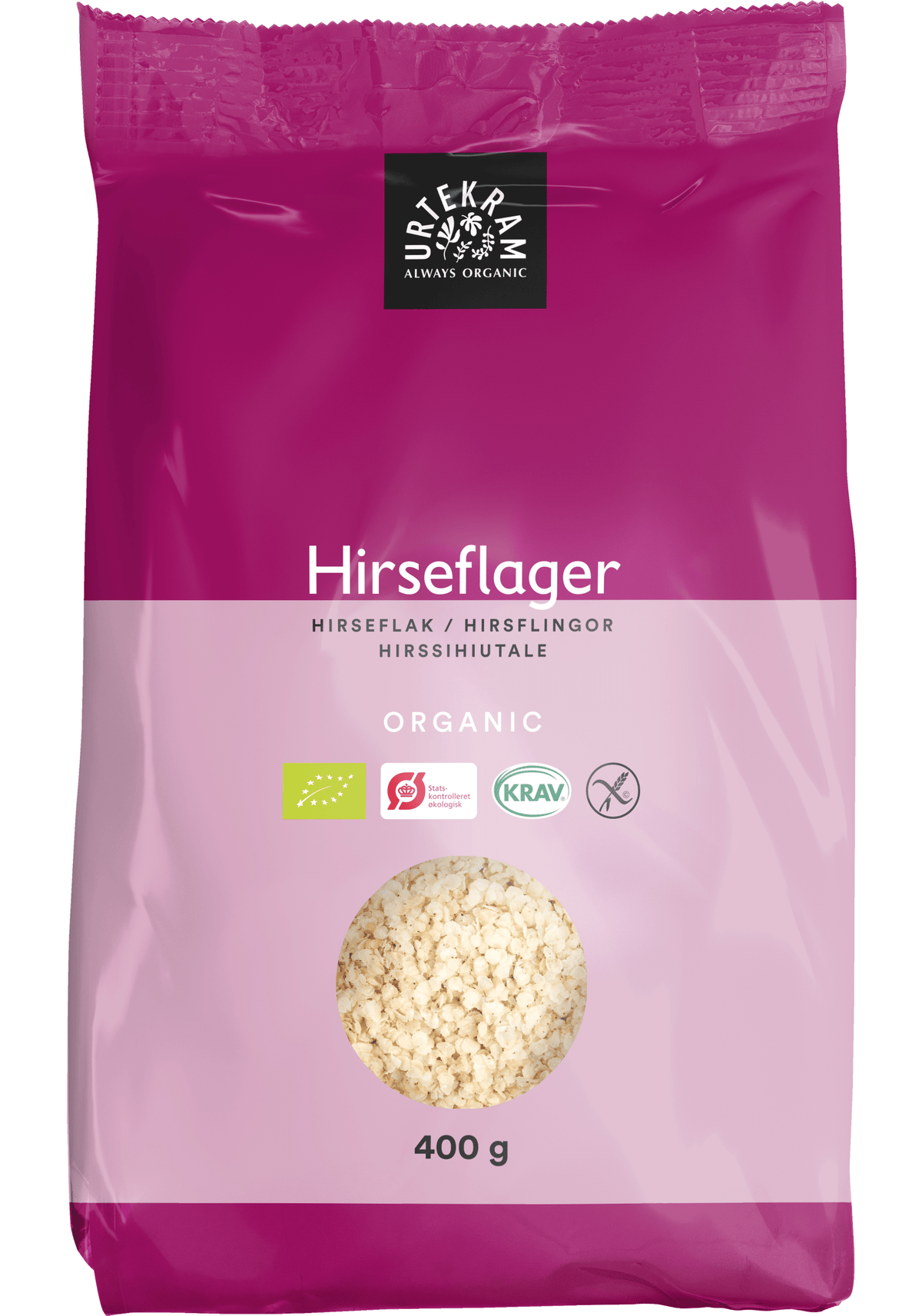 Urtekram Hirssihiutale 400 g - Päiväys 09/2026