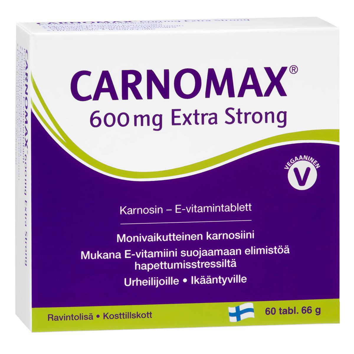 Carnomax 600 Extra Strong - Karnosiini-E-vitamiinitabletti 60 tabl. - integratoridirecthub.com