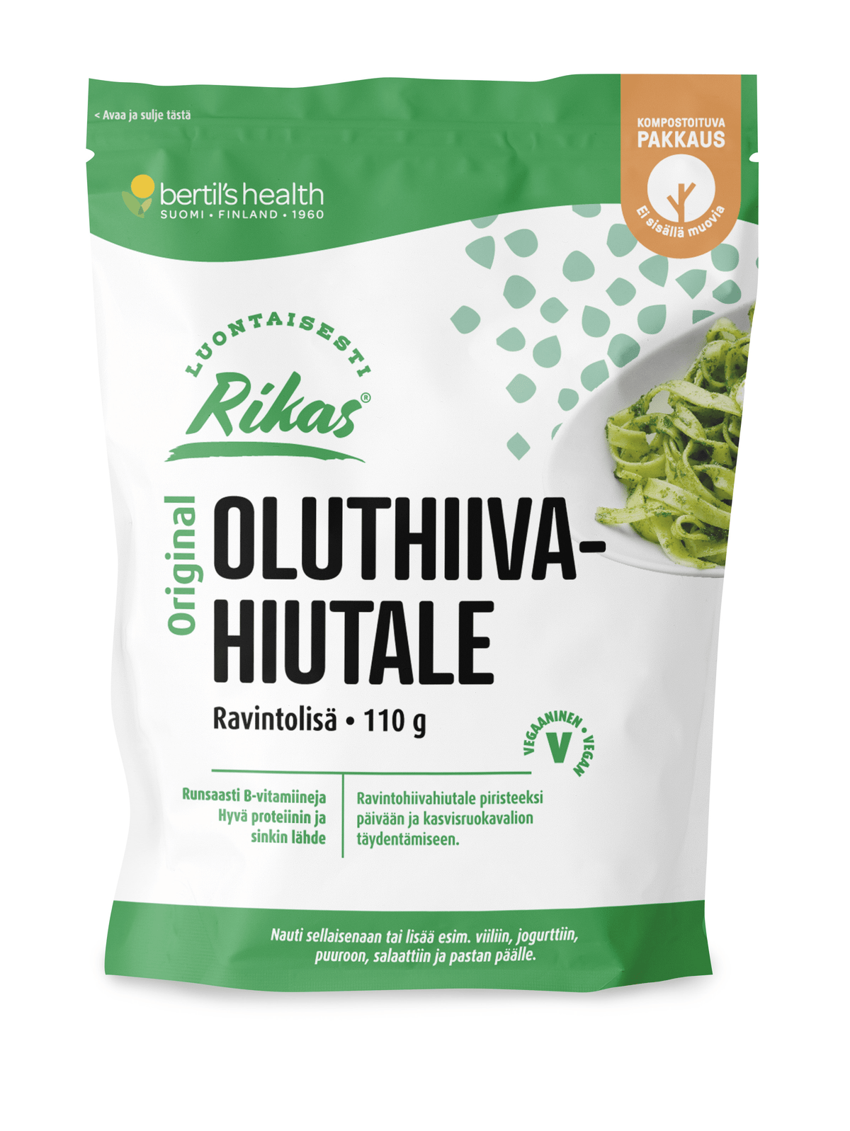Bertil's Health Rikas Oluthiivahiutale 110 g - integratoridirecthub.com
