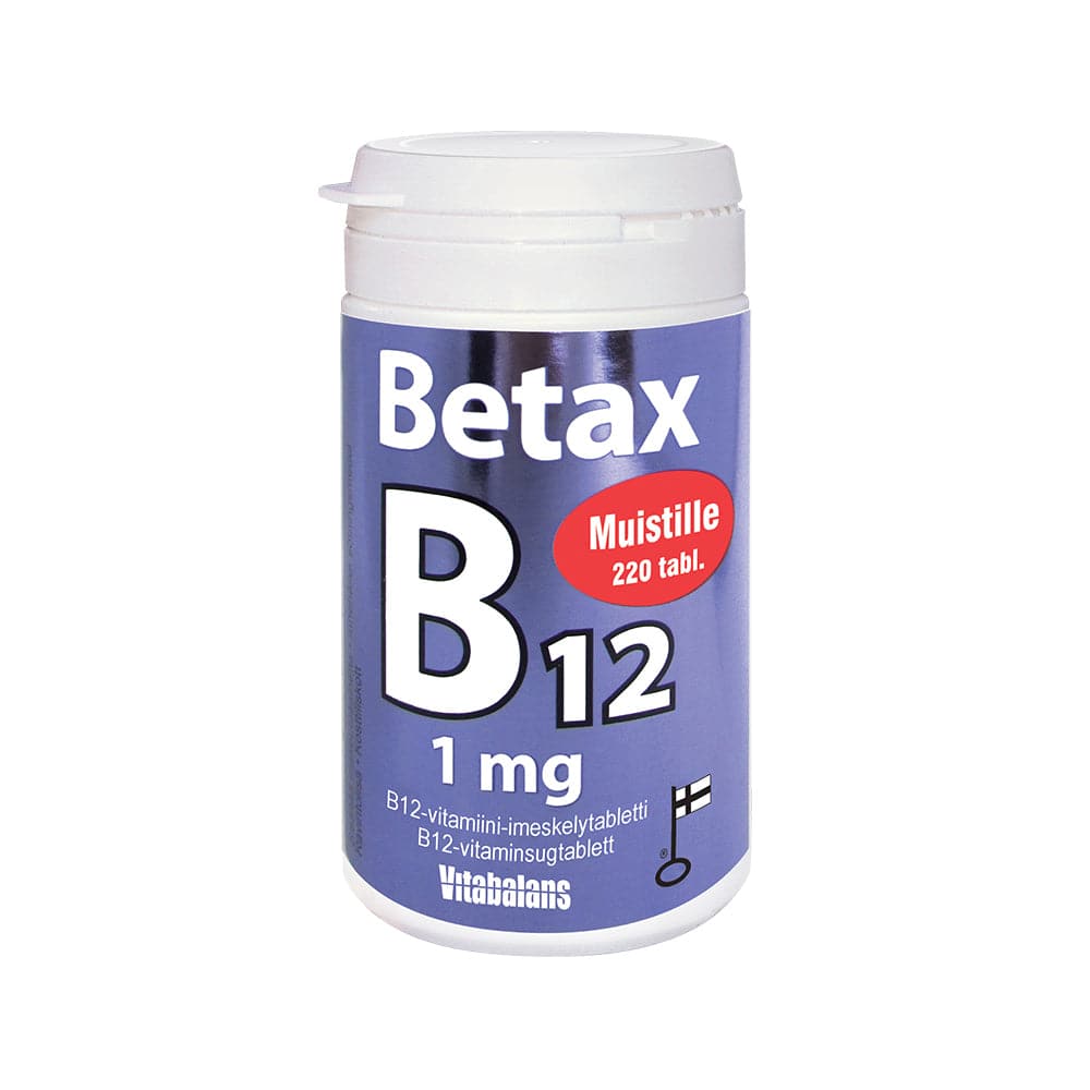 Betax B12 1 mg - B12-vitamiini 220 imeskelytablettia - integratoridirecthub.com