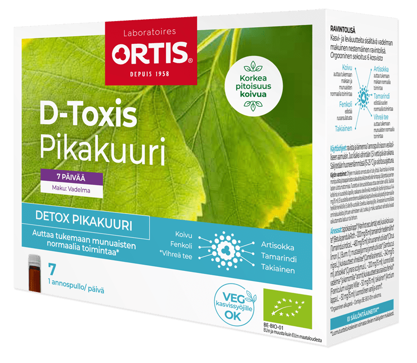 D-Toxis Pikakuuri Vadelma Luomu 7 x 15 ml - integratoridirecthub.com