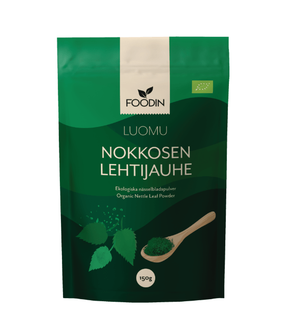 Foodin Luomu Nokkosen lehtijauhe 150 g - integratoridirecthub.com