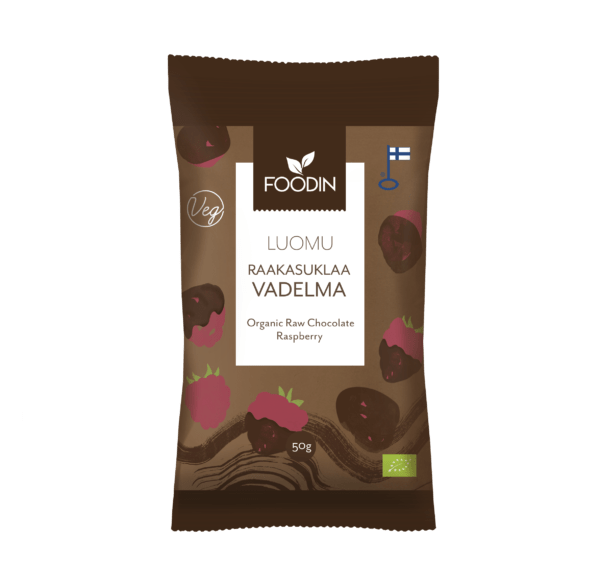 Foodin Raakasuklaa Vadelma Luomu 50 g - integratoridirecthub.com