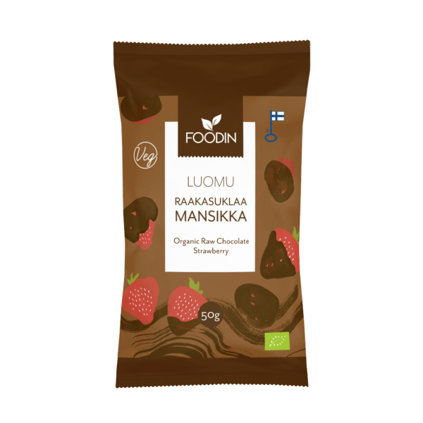Foodin Raakasuklaa Mansikka Luomu 50 g - integratoridirecthub.com