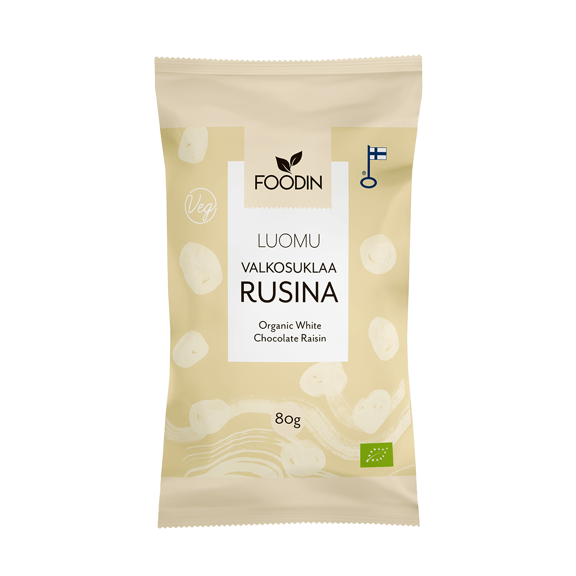 Foodin Luomu Valkosuklaa Rusina 80 g - integratoridirecthub.com