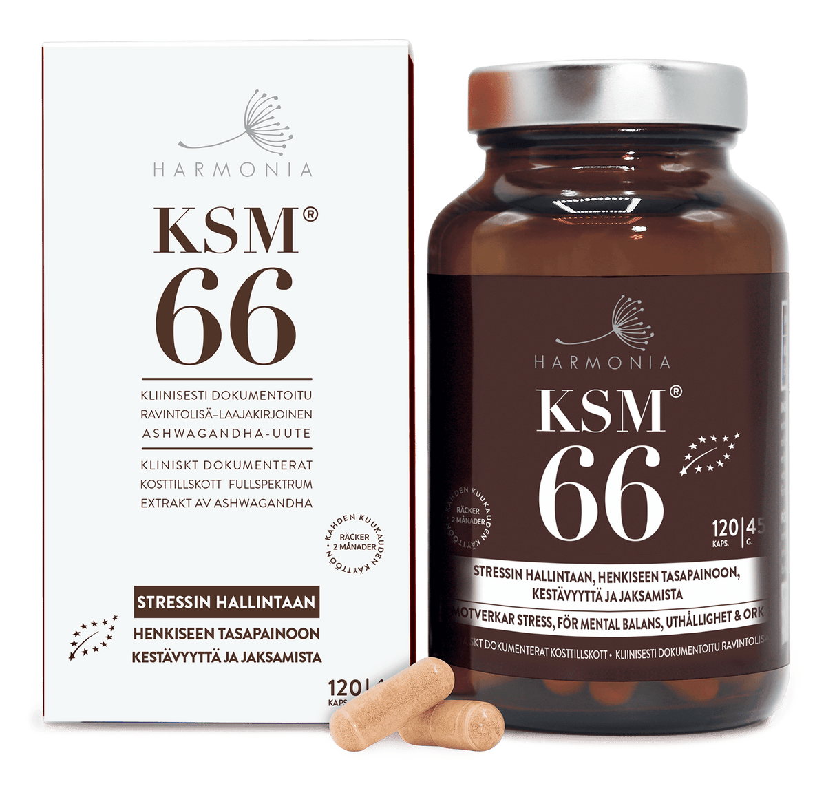 Harmonia KSM66 Ashwagandha juuriuute 120 kaps. - integratoridirecthub.com