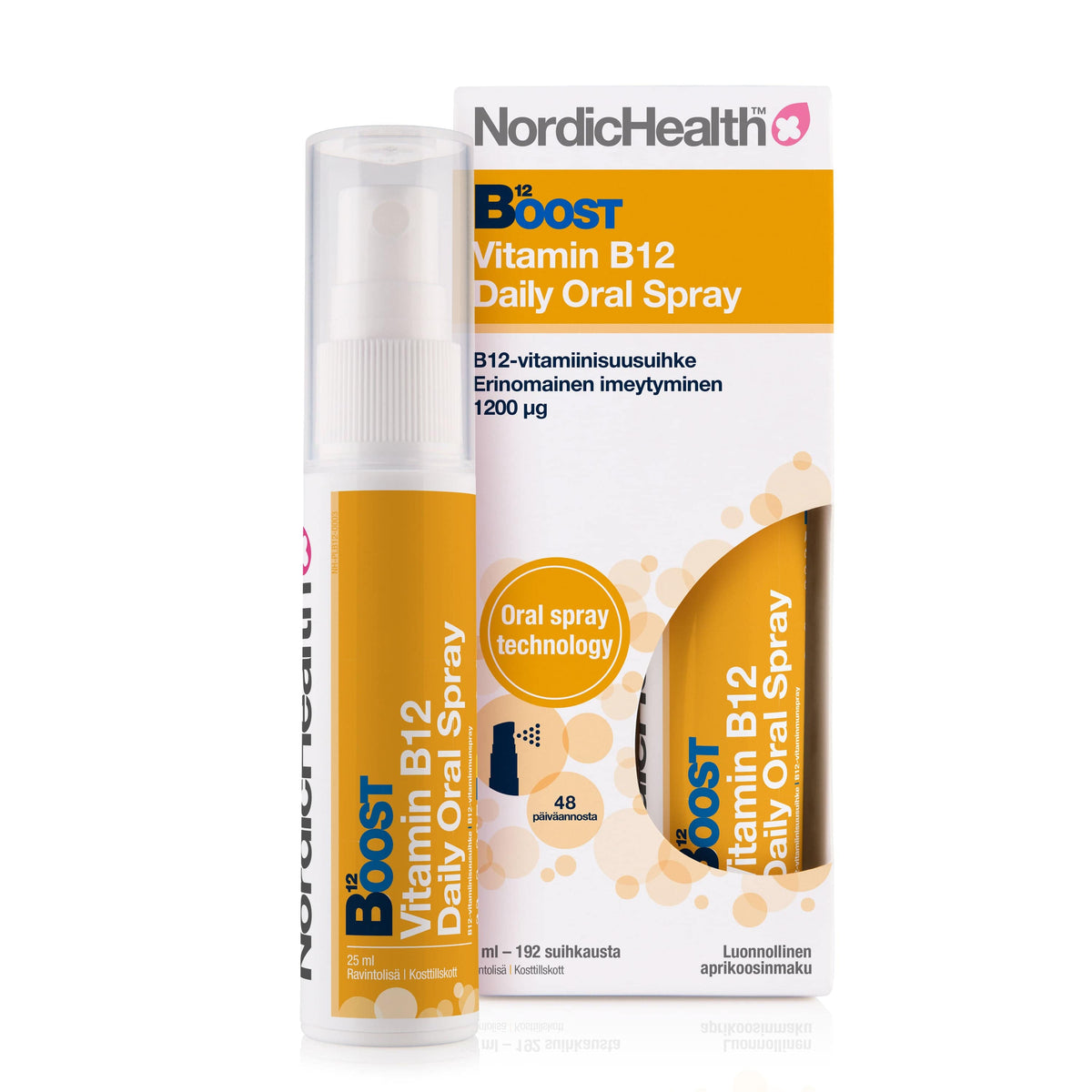 Nordic Health Boost B12 Daily Oral Spray - B12-Vitamiinisuihke 25 ml - integratoridirecthub.com