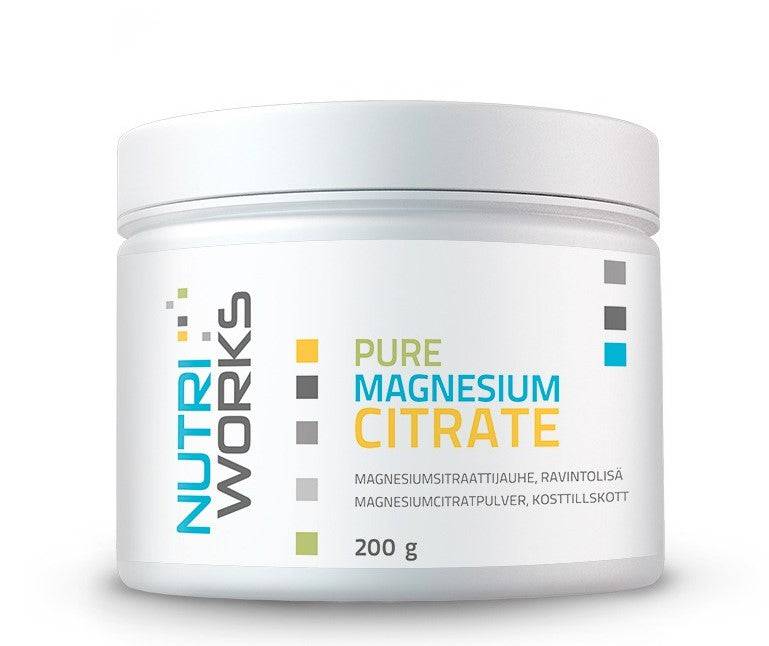 Nutri Works Pure Magnesium Citrate - Magnesiumsitraattijauhe 200 g - integratoridirecthub.com