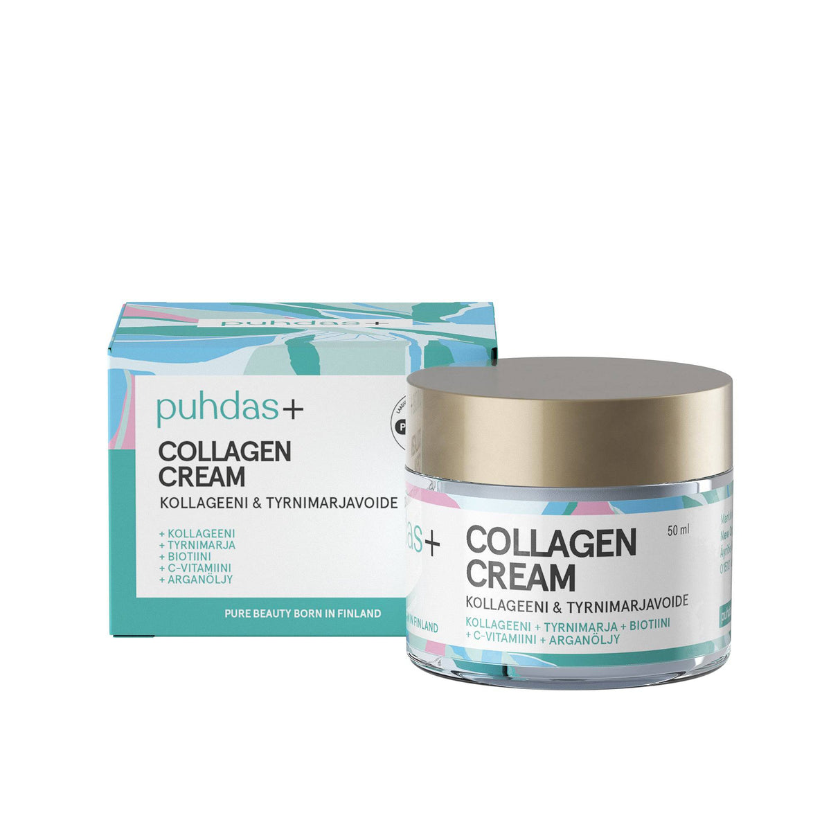 Puhdas+ Collagen Cream - Kollageeni & Tyrnimarjavoide 50 ml - integratoridirecthub.com