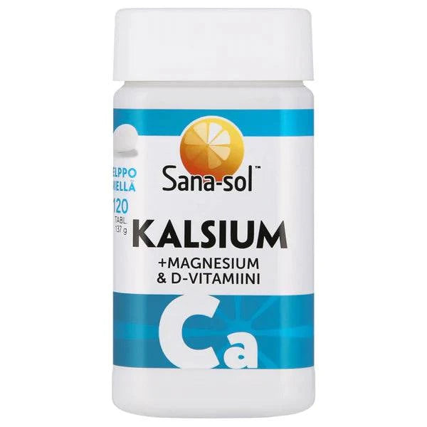 Sana-sol Kalsium + Magnesium & D-vitamiini 120 tabl. - integratoridirecthub.com