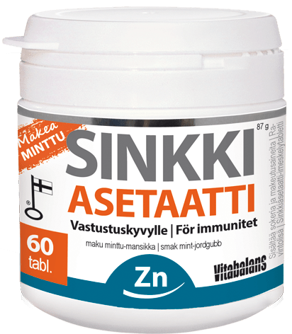 Vitabalans Sinkkiasetaatti - imeskelytabletti minttu-mansikka - integratoridirecthub.com