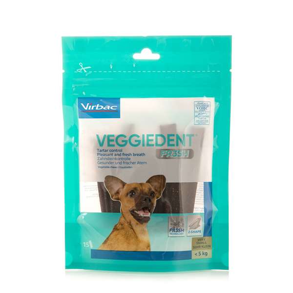 Virbac Veggiedent FR3SH - VERY SMALL < 5 kg makupalat hampaiden puhdistukseen koirille 15 kpl - integratoridirecthub.com
