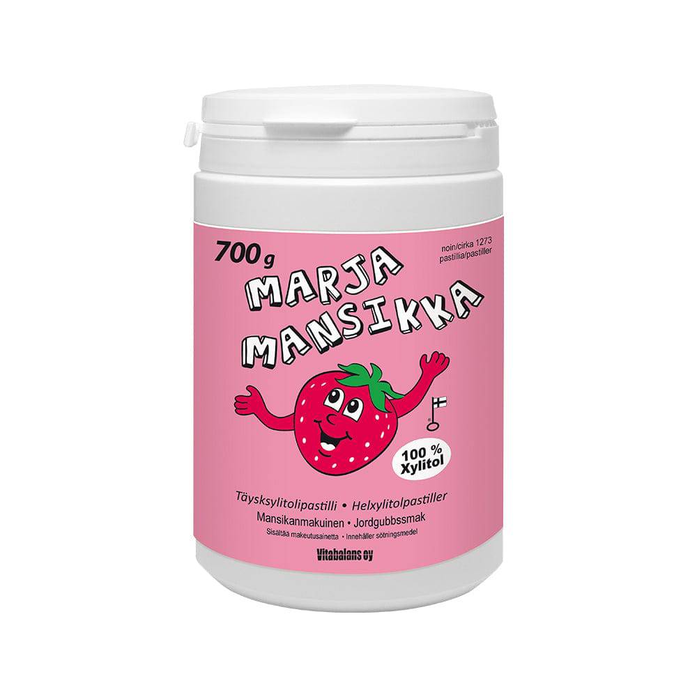 Vitabalans Marja Mansikka Täysksylitolipastilli 700 g - integratoridirecthub.com