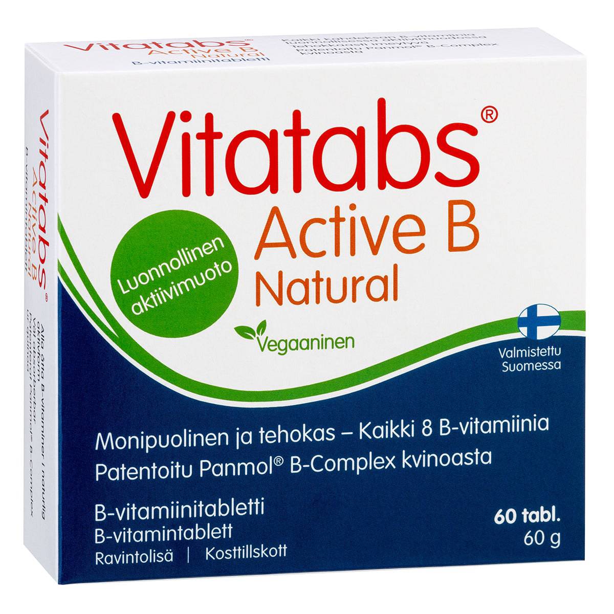 Vitatabs Active B Natural - B-vitamiinitabletti 60 tabl. - integratoridirecthub.com