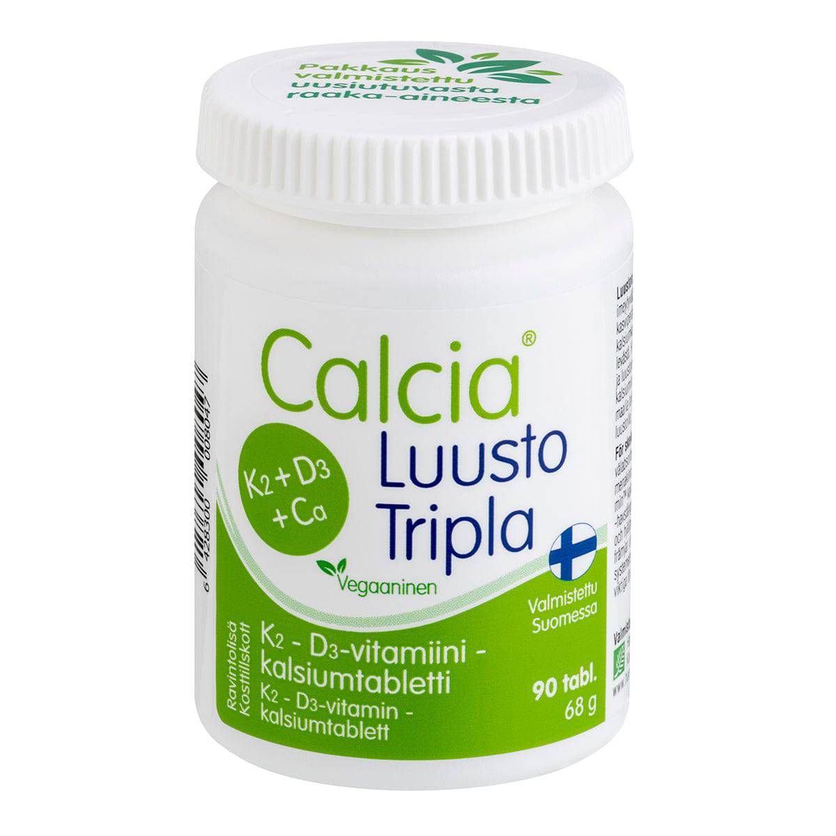 Calcia Luusto Tripla - K2 - D3-vitamiini-Kalsiumtabletti 90 tabl. - integratoridirecthub.com