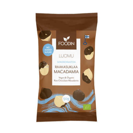 Foodin Sokeroimaton Raakasuklaamacadamia 50 g - integratoridirecthub.com