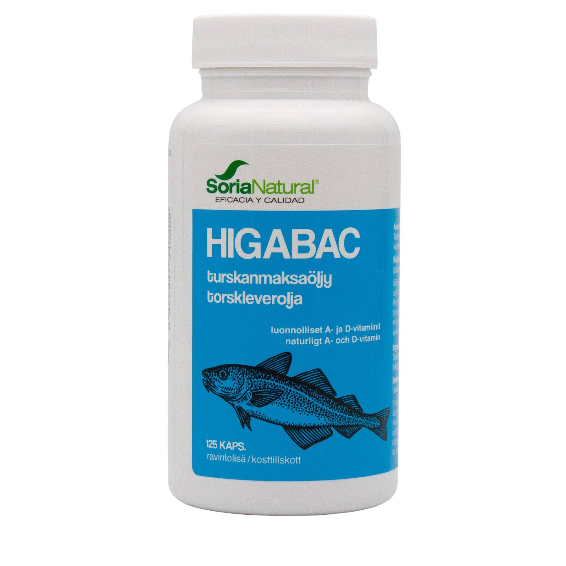 Soria Natural Higabac turskanmaksaöljy 125 kaps. - integratoridirecthub.com