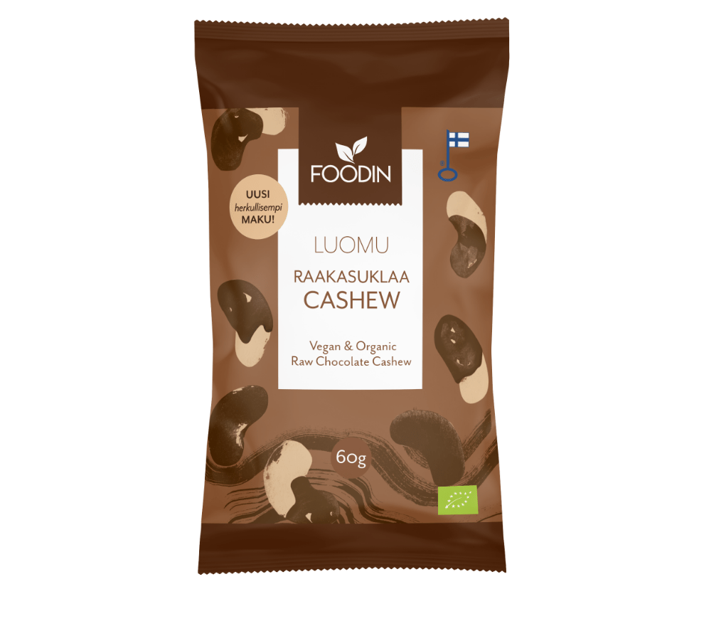 Foodin Raakasuklaa Cashew Luomu 60 g - integratoridirecthub.com