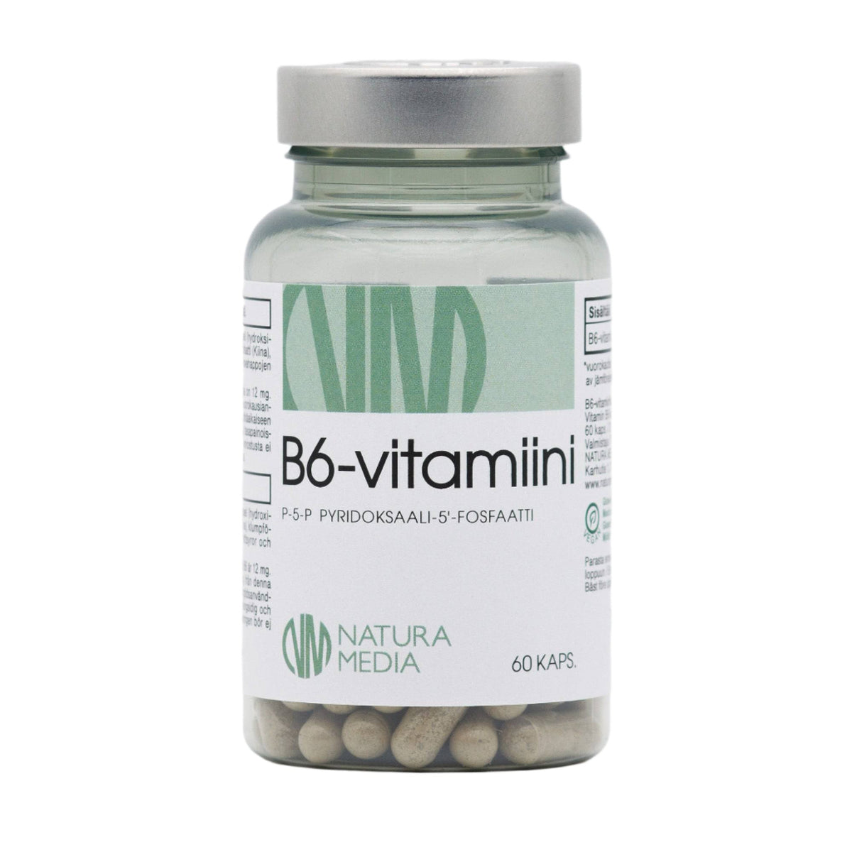 Natura Media B6 25 mg - B6-vitamiini P-5-P 60 kaps. - integratoridirecthub.com