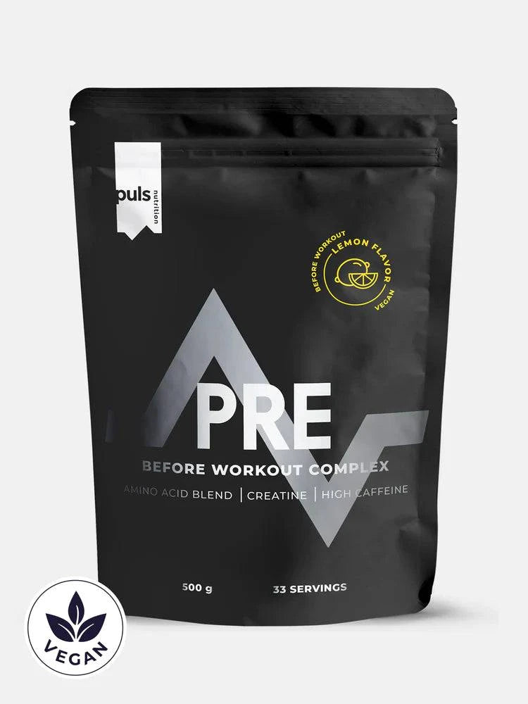 Puls Nutrition PRE Workout - Urheilujuomajauhe Sitruuna 500 g - integratoridirecthub.com