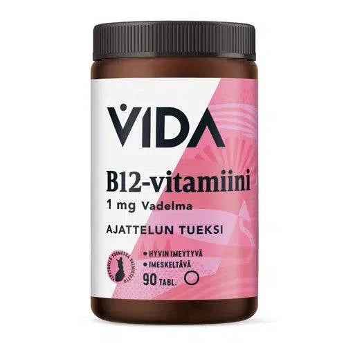 Vida B12-Vitamiini 1 mg Vadelma 90 tabl. - integratoridirecthub.com