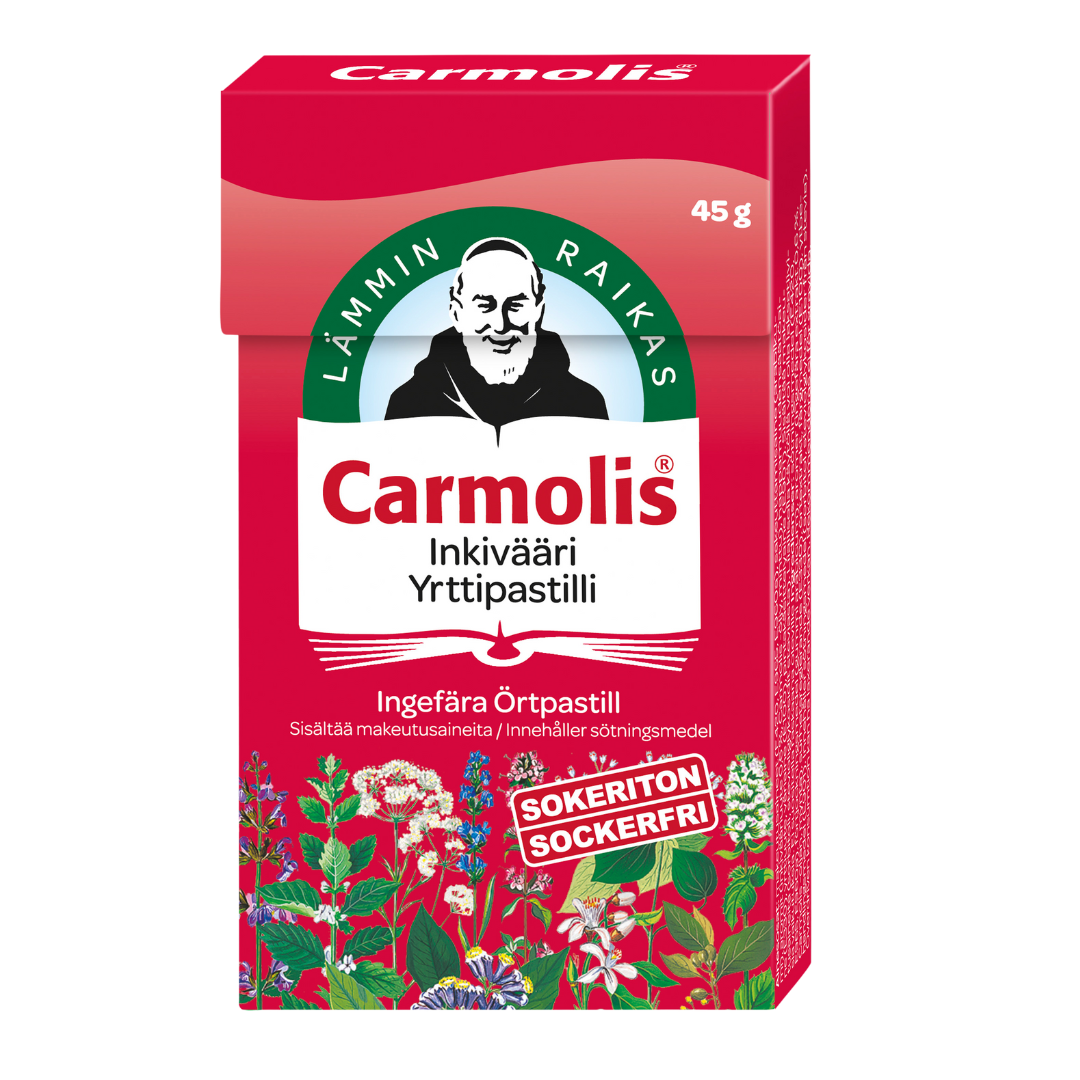 Carmolis Inkivääri Yrttipastilli 45 g - integratoridirecthub.com