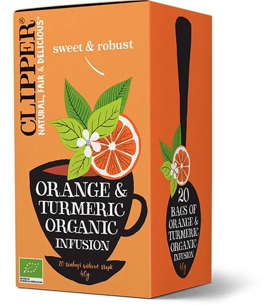 Clipper Orange & Turmeric - Appelsiini-kurkuma yrttitee 20 teepussia - integratoridirecthub.com