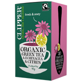Clipper Echinacea & Sitrushedelmät - Vihreä tee 20 teepussia