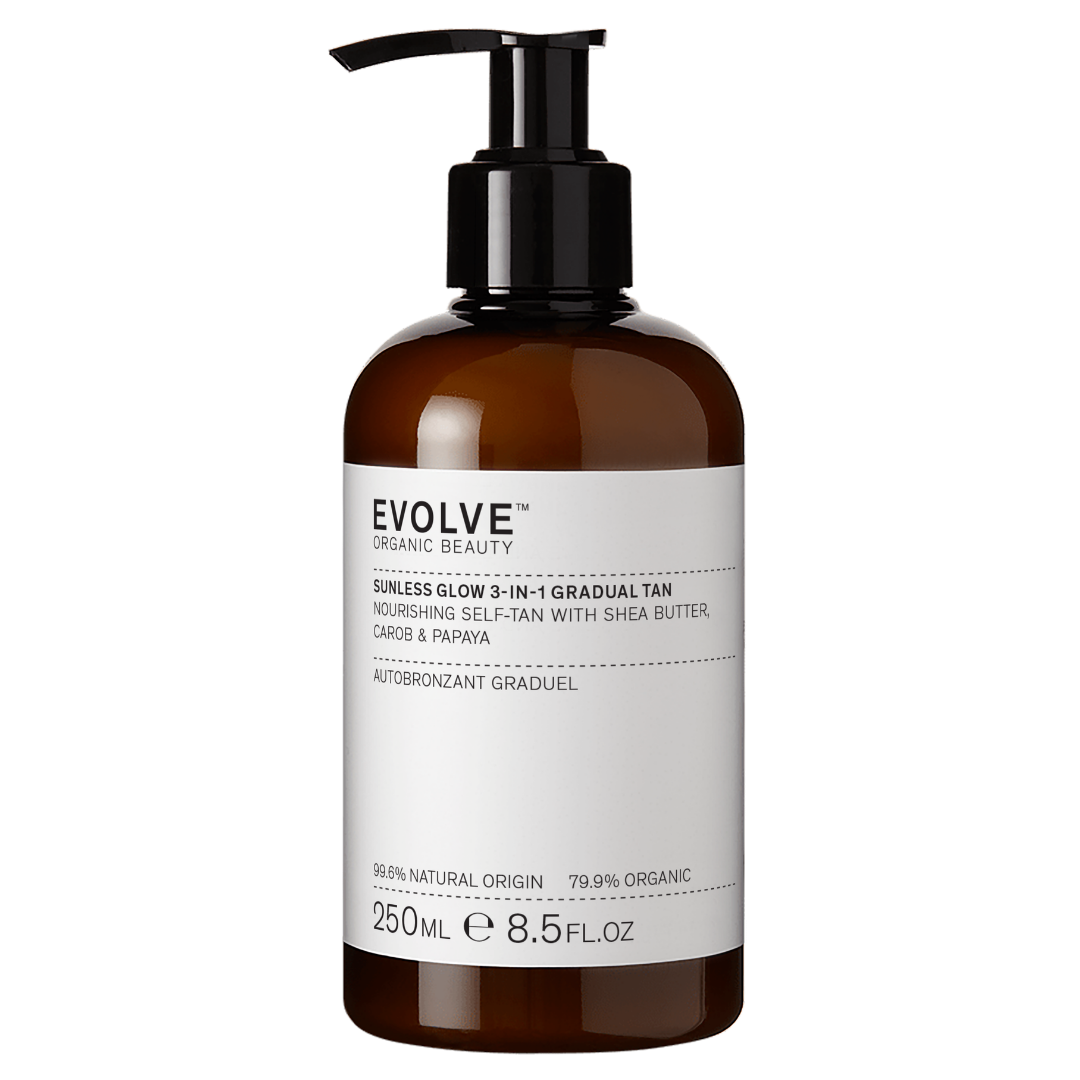 Evolve Organic Beauty Sunless Glow 3-In-1 Gradual Tan - Itseruskettava vartalovoide 250 ml - integratoridirecthub.com