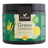 Foodin Green Superfood Fresh Lemon-Lime - Viherjauhesekoitus 120 g - integratoridirecthub.com