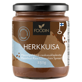 Foodin Herkkuisa Sokeroimaton - Hasselpähkinä-raakasuklaalevite 230 g - integratoridirecthub.com