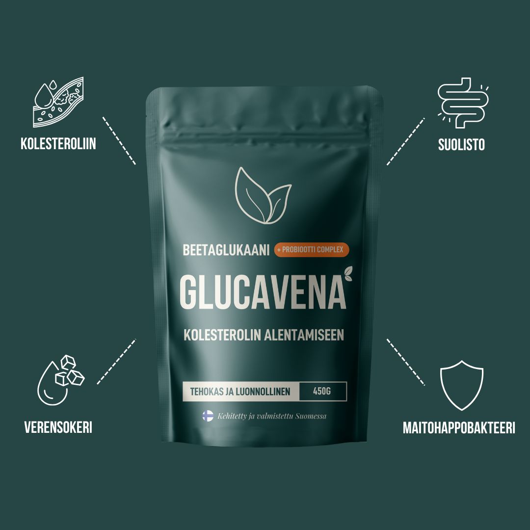Glucavena, Beetaglukaani kolesterolin alentamiseen 450 g, maitohappobakteeriseos, suolisto, verensokeri, integratoridirecthub.com